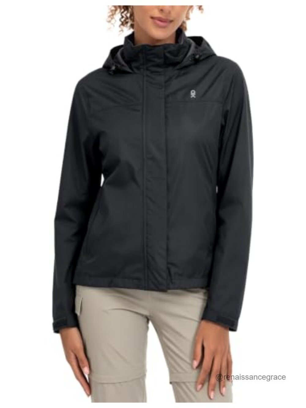 Waterproof Windproof Hooded Rain Jacket Lightweight Hiking Outdoor